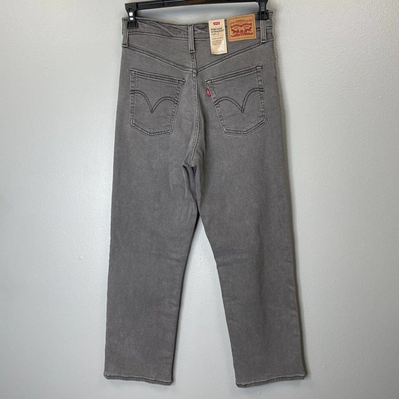 Levi's Ribcage Straight Ankle Womens 29x27 Light Wash Gray Denim High Rise New - Picture 5 of 11